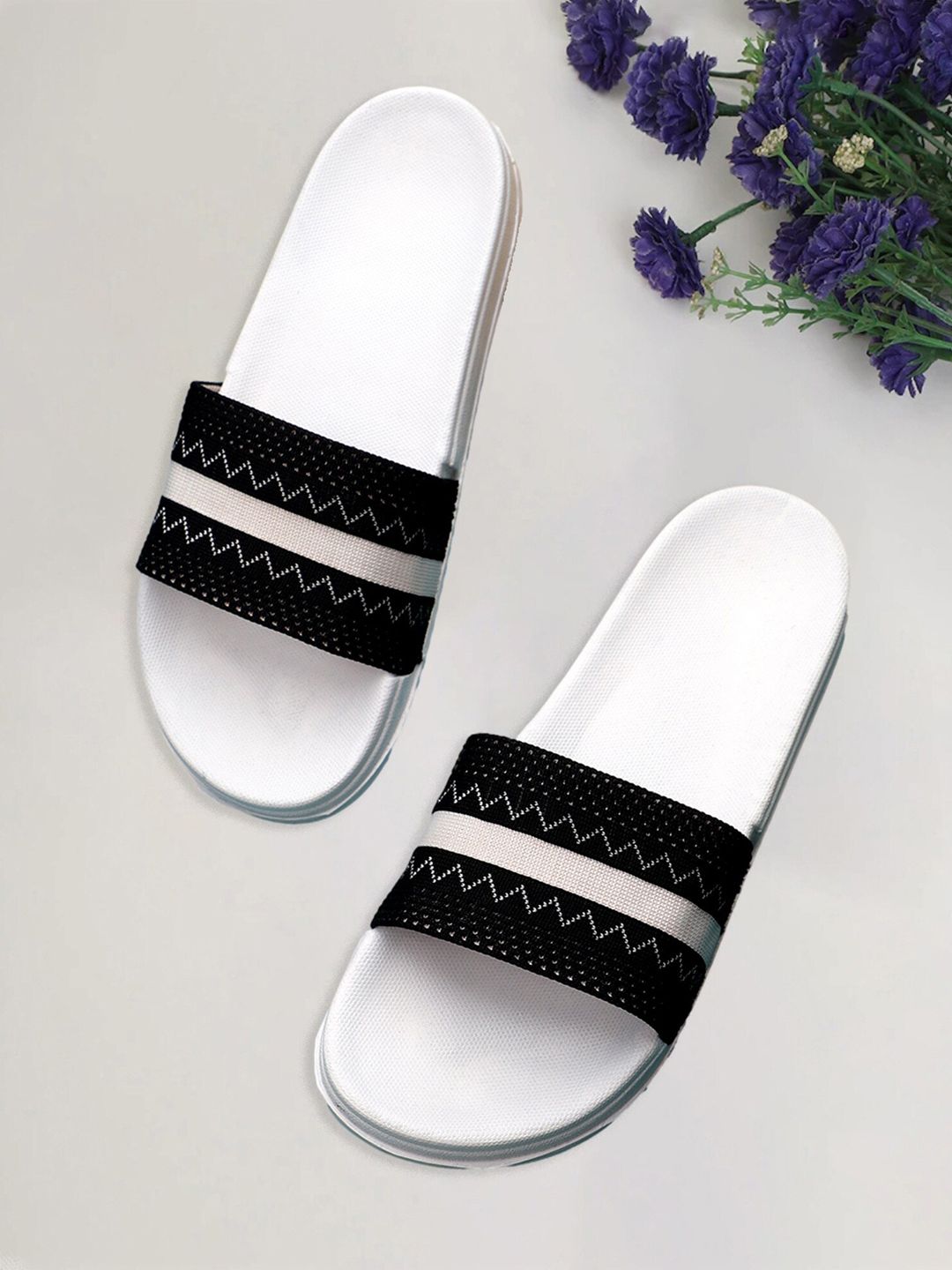 Pampy Angel Men Striped Rubber Sliders