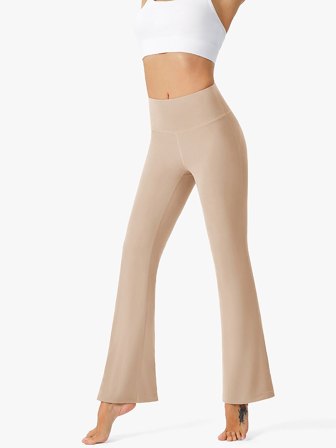 JC Collection Women Khaki Beige Solid Antimicrobial Tights Price in India