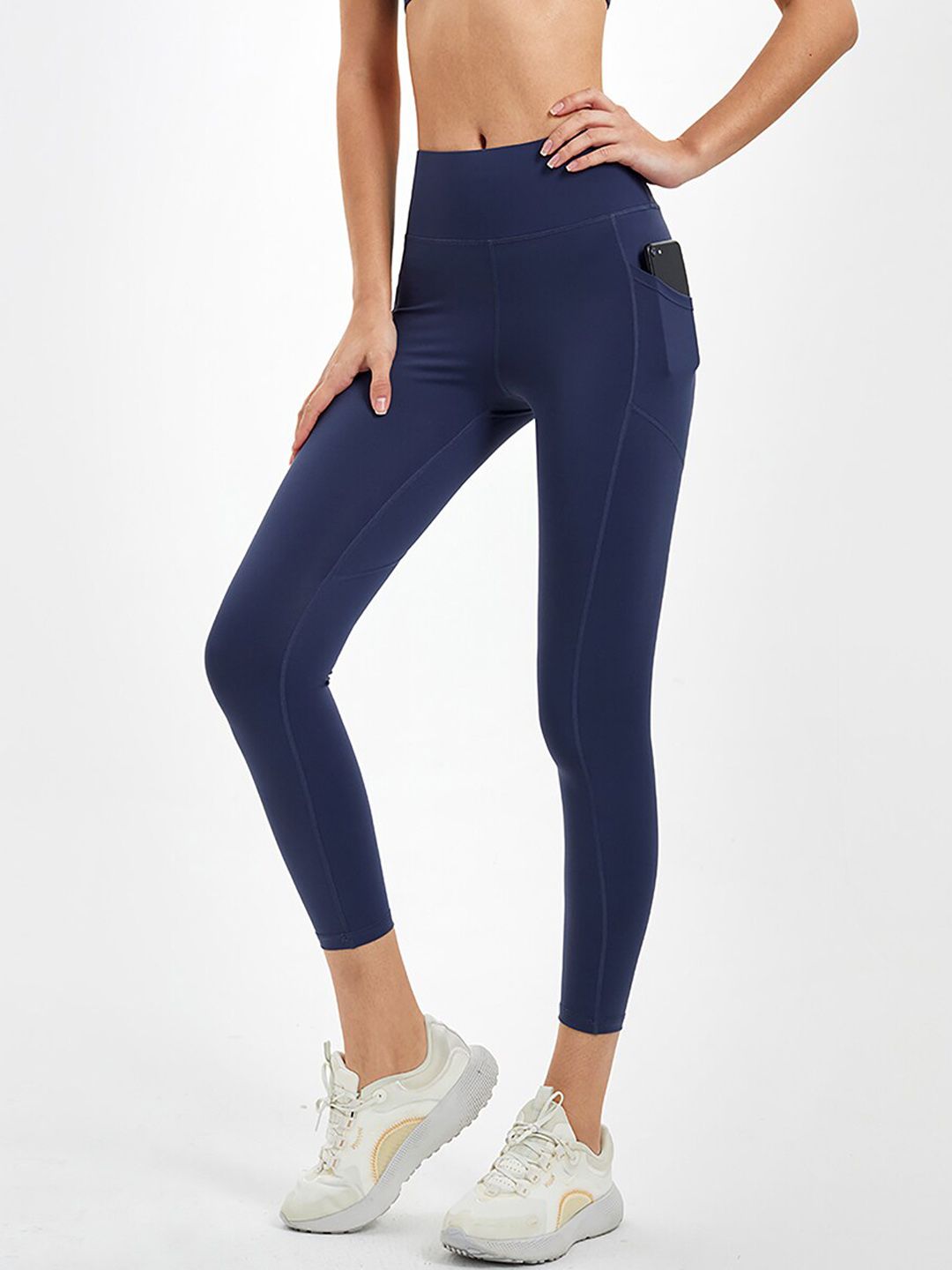 JC Collection Women Blue Solid Dry Fit Tights Price in India
