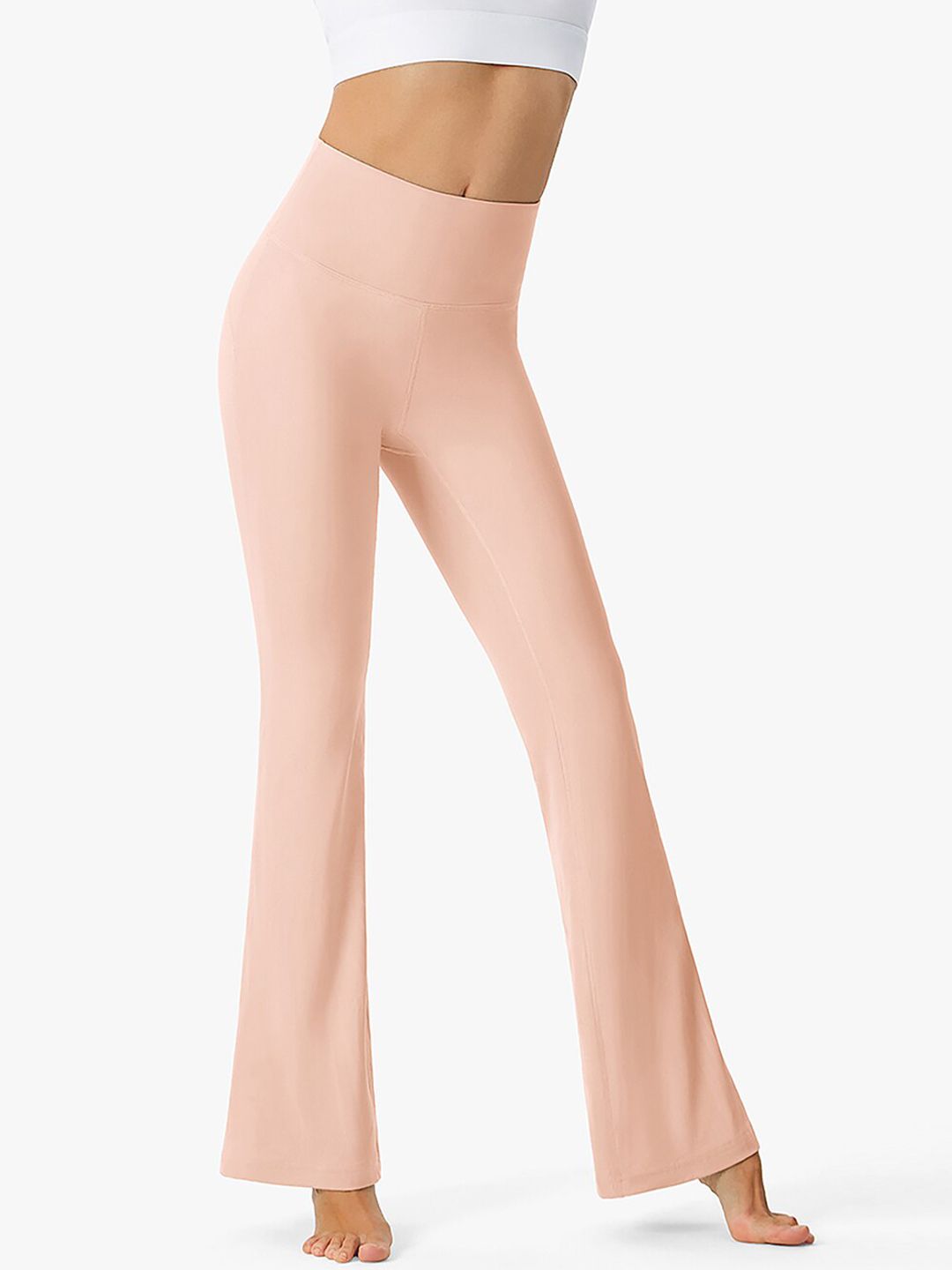 JC Collection Women Peach-Colored Solid Antimicrobial Training Tights Price in India