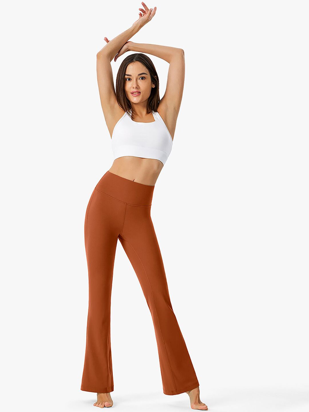 JC Collection Women Rust Orange Solid Antimicrobial Tights Price in India