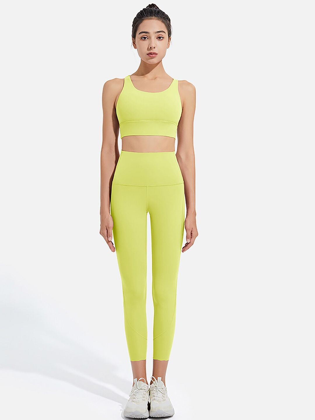 JC Collection Women Lime Green Solid Training Tights Price in India