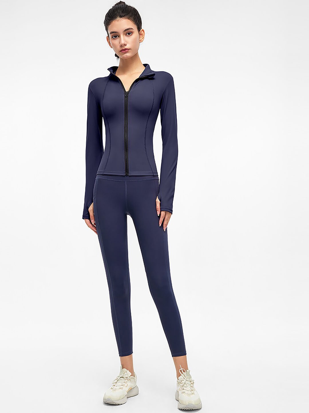JC Collection Women Blue Solid Sports Tracksuit Price in India