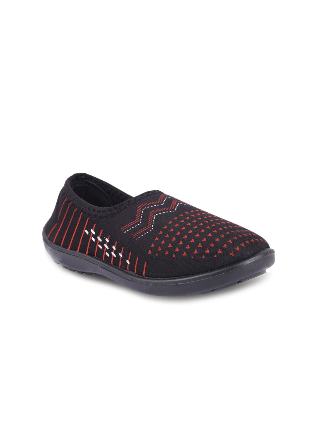 FABBMATE Women Black Printed Slip-On Sneakers Price in India