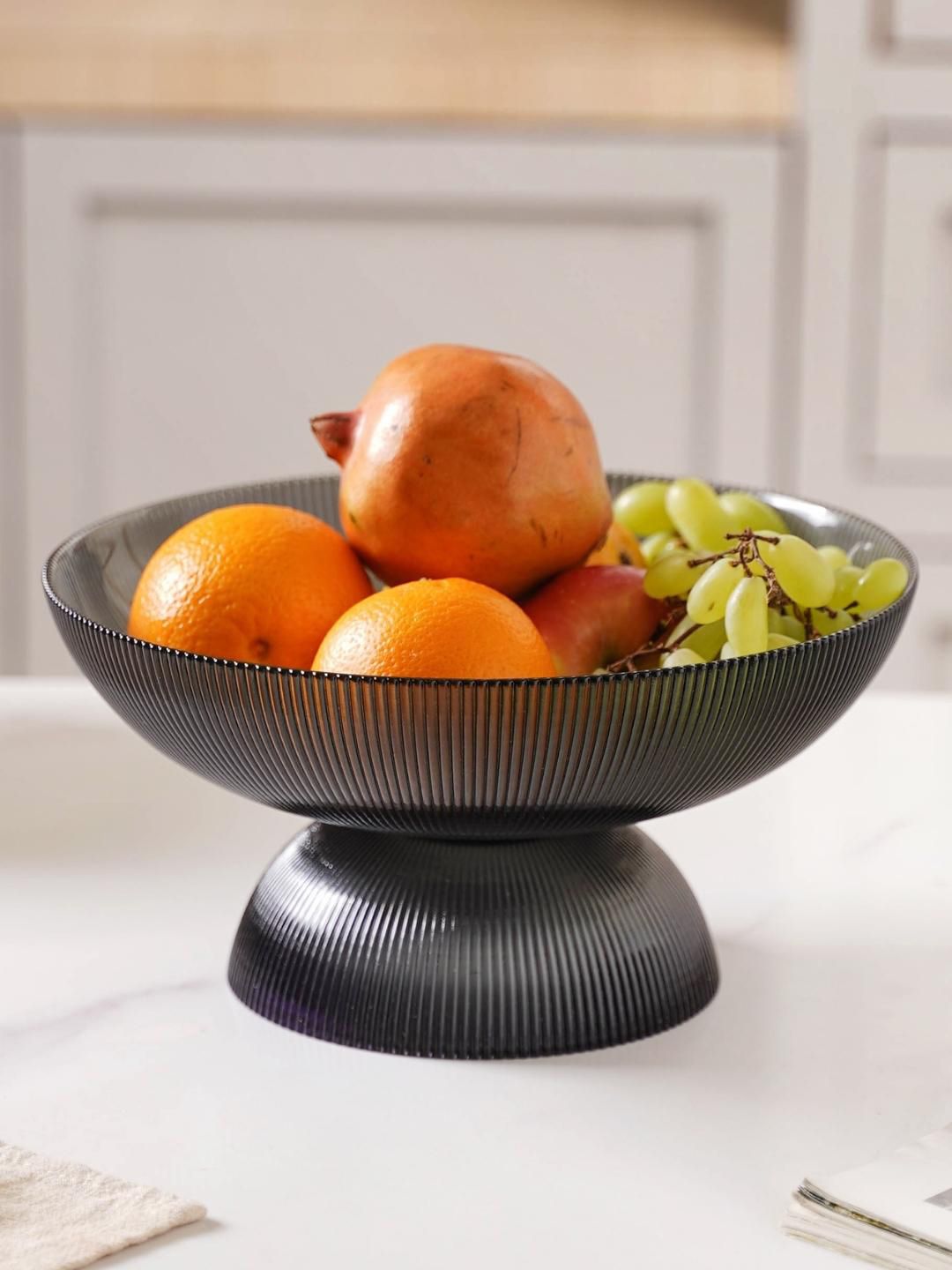 Nestasia Textured Large Glass Fruit Serving Bowl 1.2 L Price in India