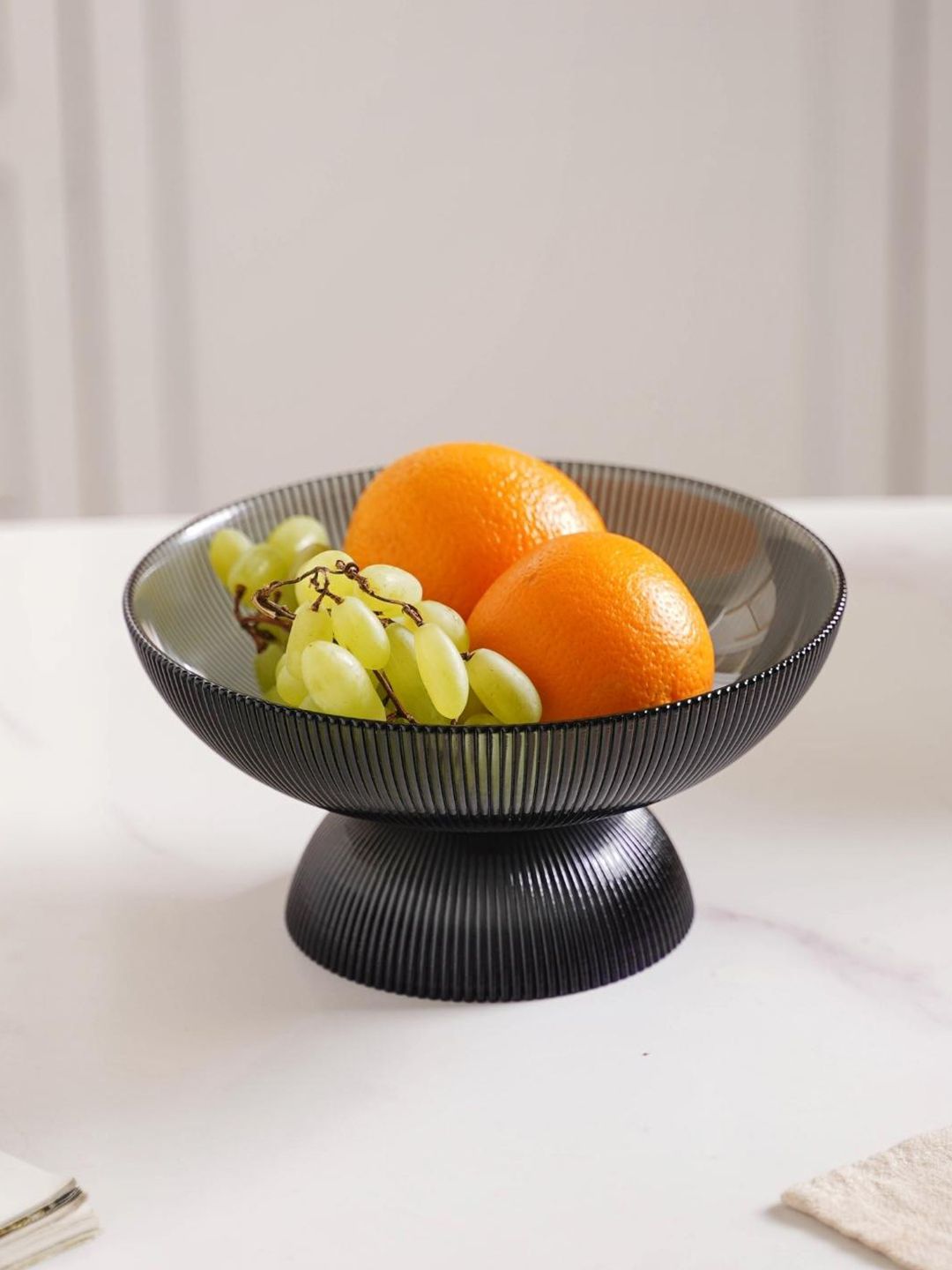 Nestasia Textured Glass Fruit Serving Bowl, 600 ml Price in India