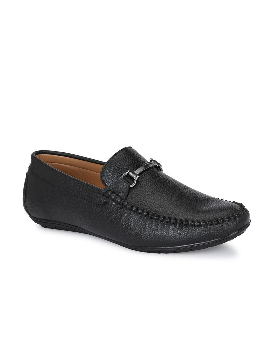 CARLO ROMANO Men Black Solid Formal Loafers