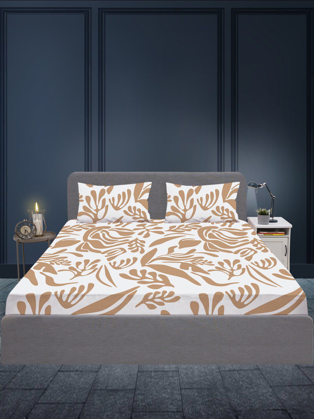 SLEEPX Floral 180 TC King Bedsheet Pure Cotton With 2 Pillow Covers Price in India