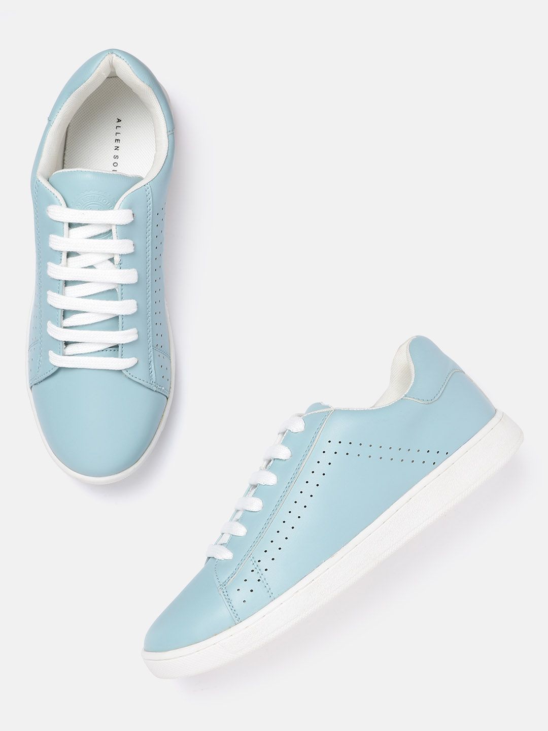 Allen Solly Women Blue Solid Sneakers with Perforated Detail Price in India