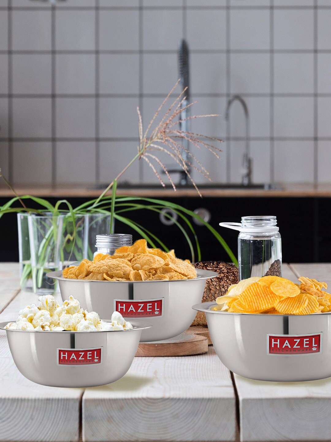 HAZEL 3Pc Stainless Steel Mixing Bowl Price in India