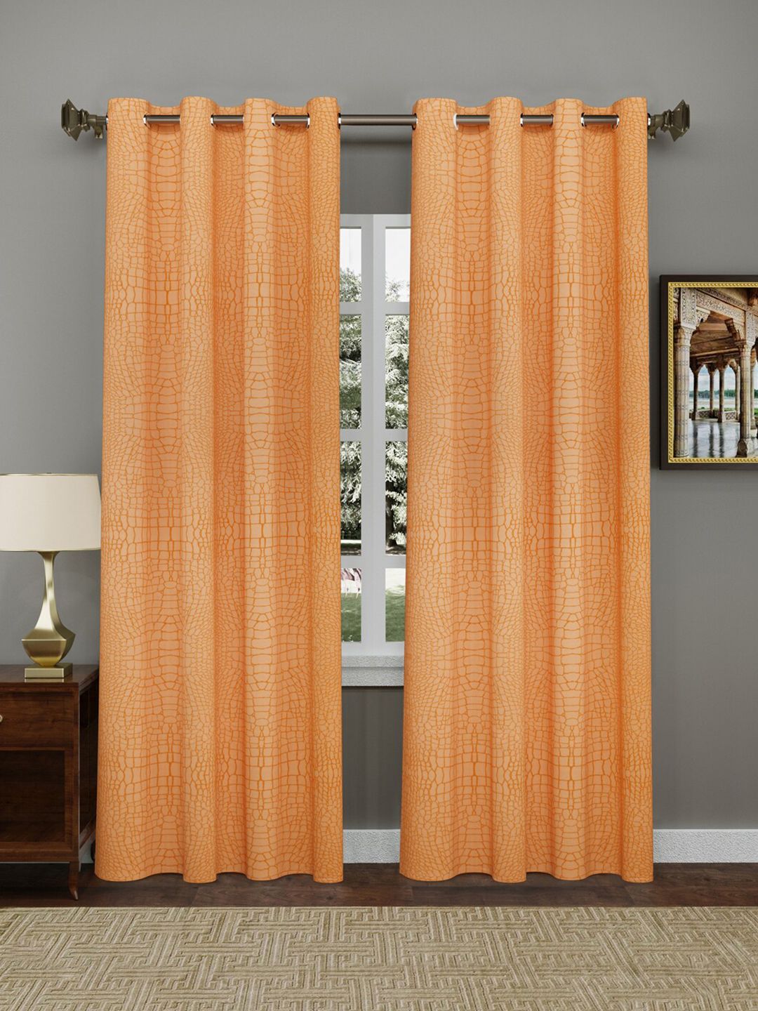 Gulaab Jaipur Set of 2 Geometric Cotton Door Curtain Price in India