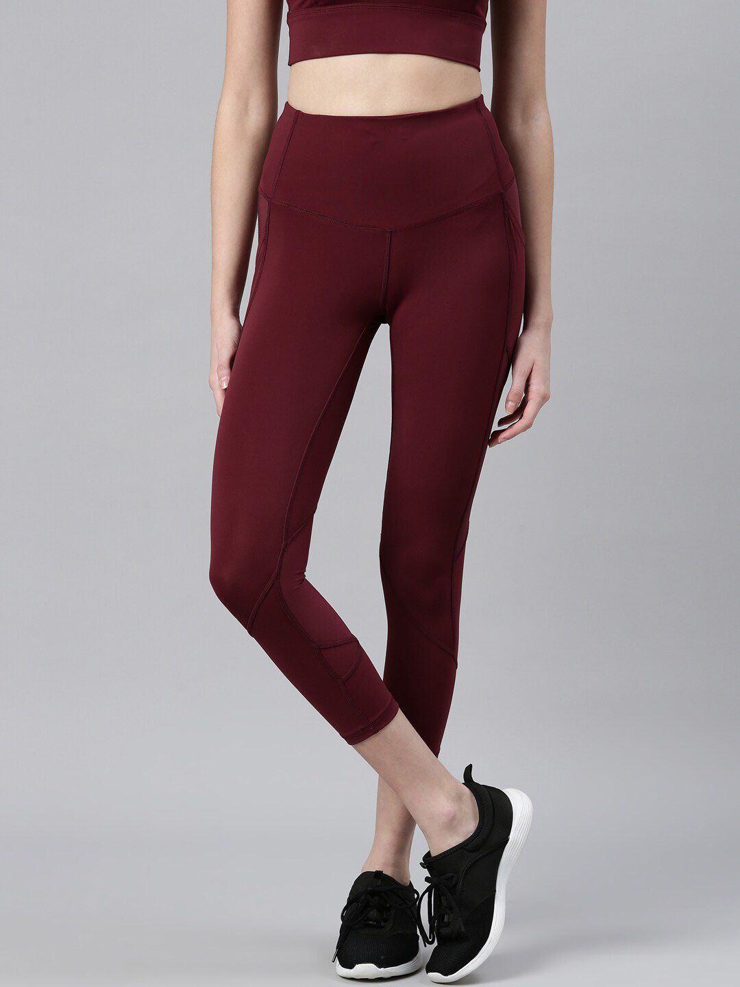 Enamor Women Plus Size Maroon A603-Dry fit High Waist With Antimicrobial Tights Price in India