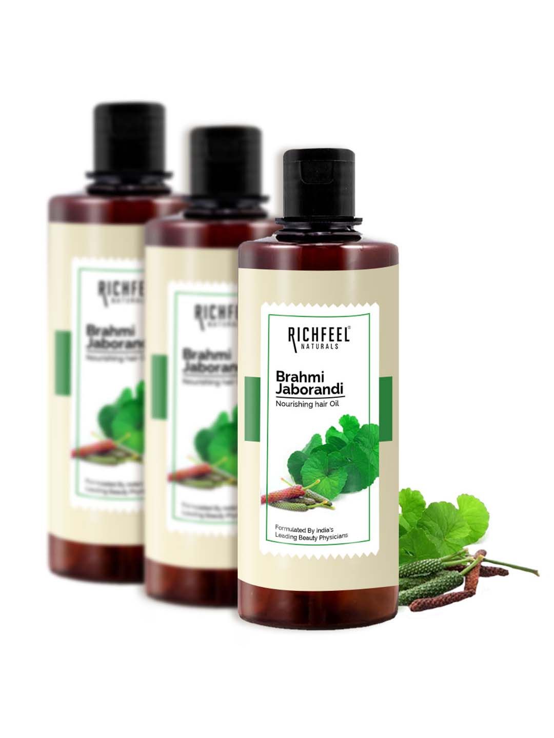 Richfeel Set of 3 Brahmi Jaborandi Hair Oil - 500 ml each