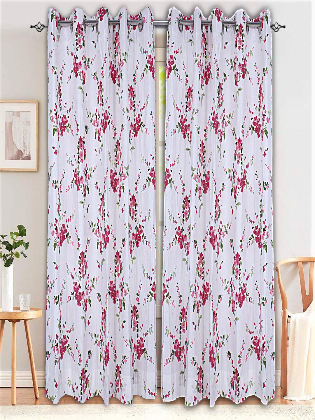 INDHOME LIFE Floral Pure Cotton Door Curtain Price in India