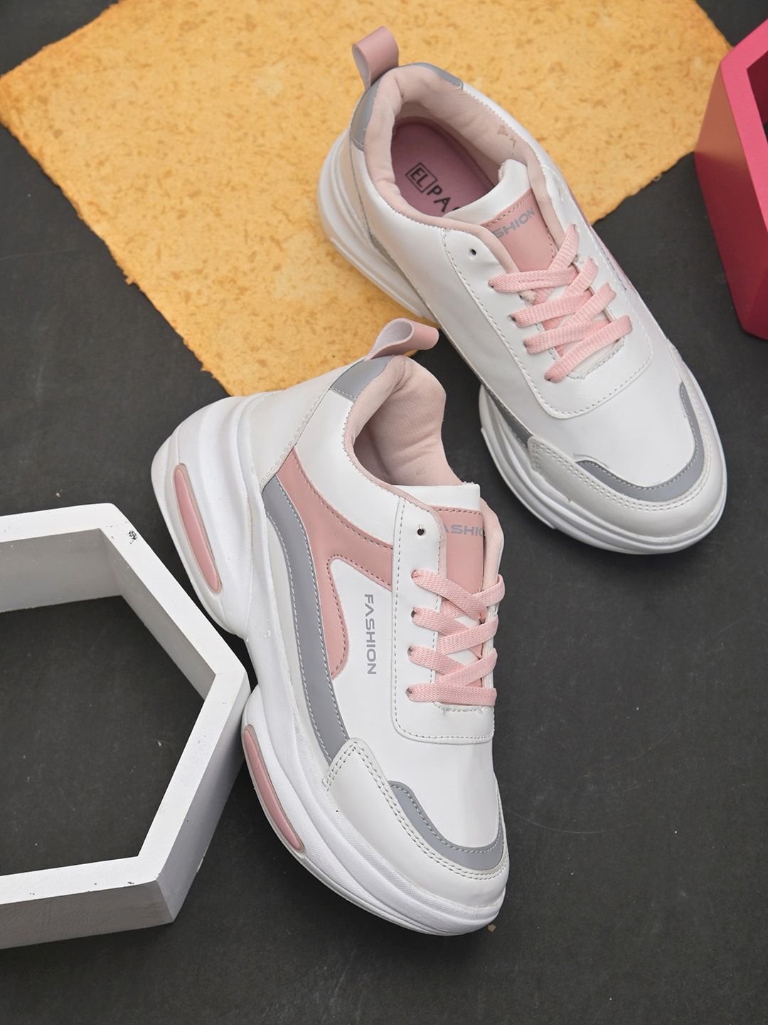 El Paso Women Colourblocked Synthetic Sneakers Price in India