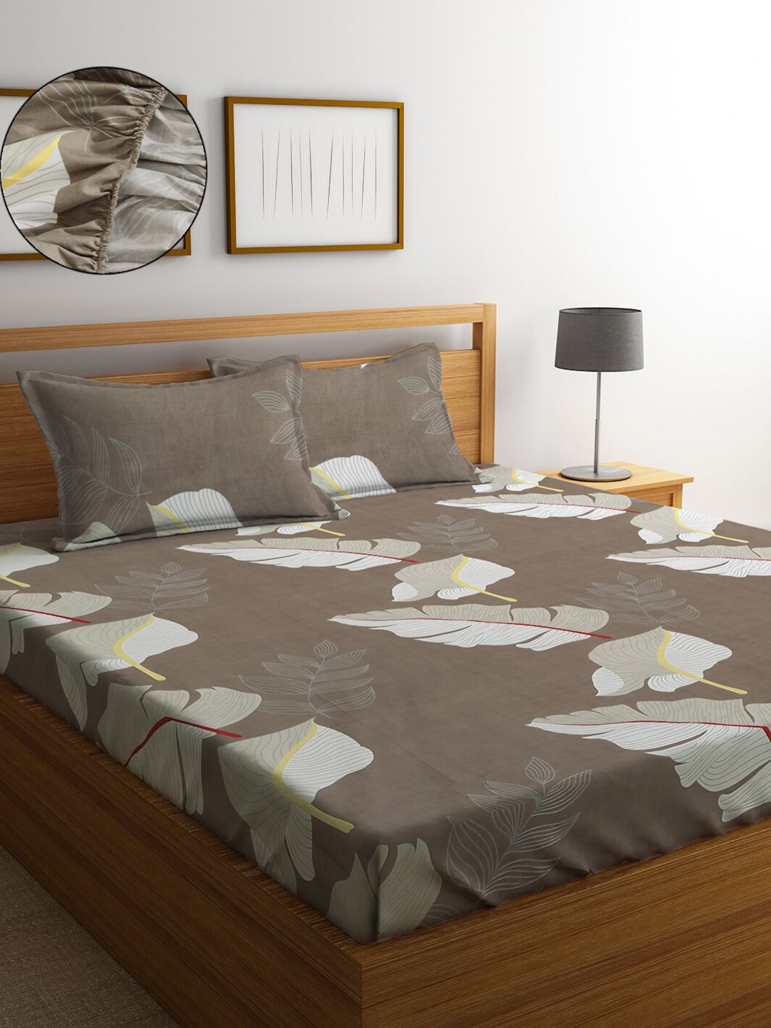 SOKNACK Floral 300 TC Queen Bedsheet with 2 Pillow Covers Price in India