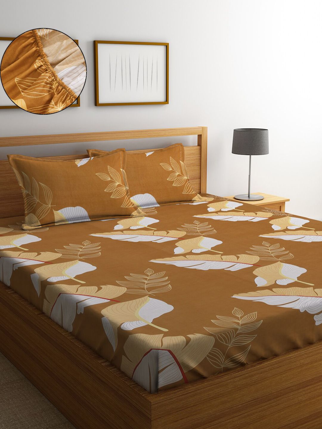 SOKNACK Floral 300 TC Queen Bedsheet with 2 Pillow Covers Price in India