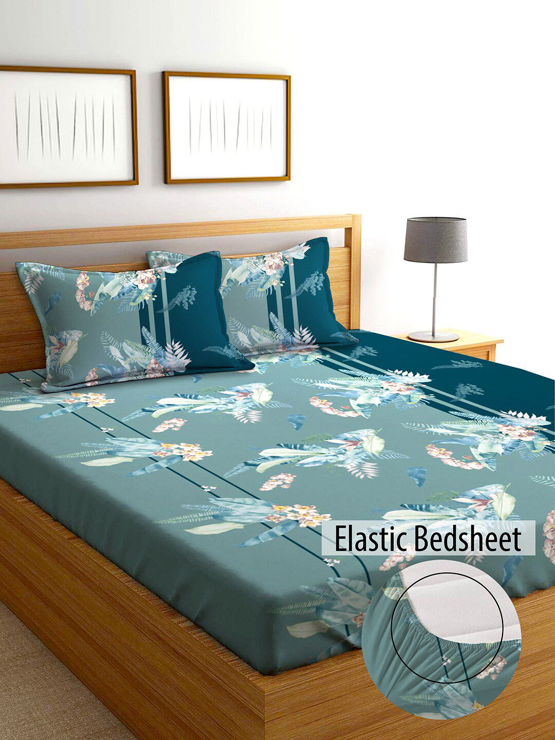 AEROHAVEN Floral 210 TC King Bedsheet with 2 Pillow Covers Price in India