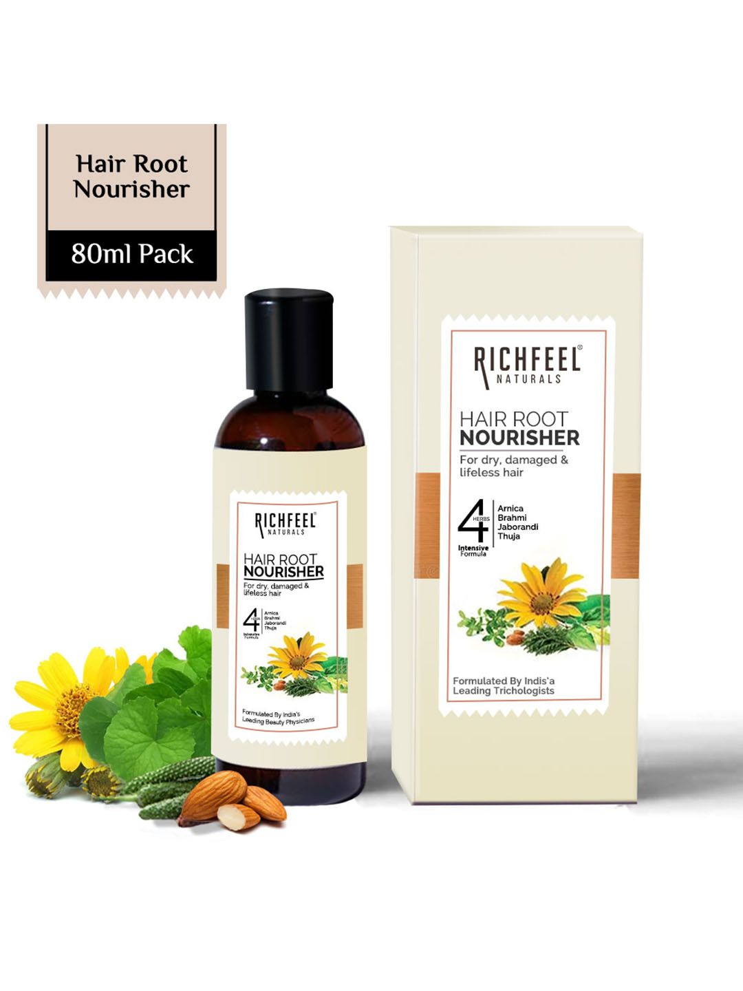 Richfeel Hair Root Nourisher Serum with Brahmi & Almonds - 80 ml