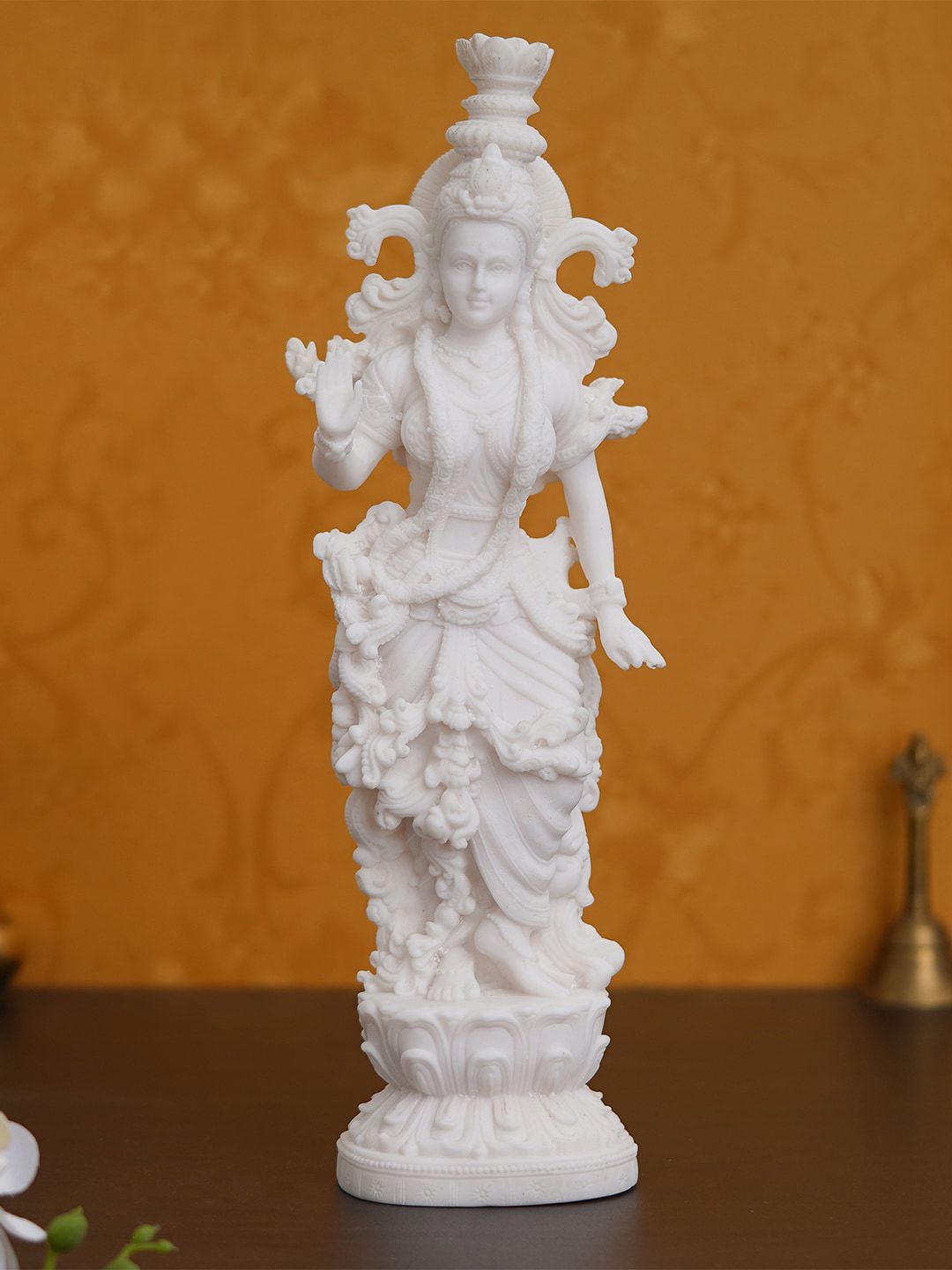 eCraftIndia White Solid Radha Statue Showpiece Price in India