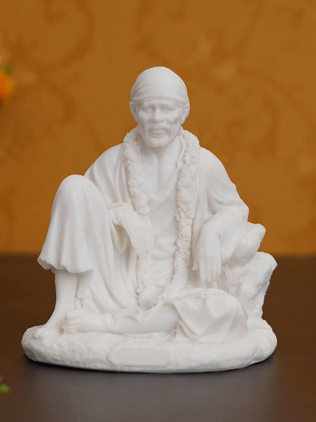 eCraftIndia White Solid Sai Baba Sitting Statue Showpiece Price in India