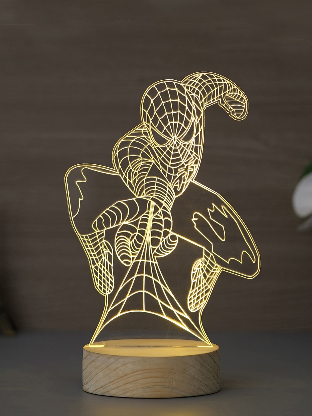 eCraftIndia Brown Spiderman Shaped Table Lamp Price in India