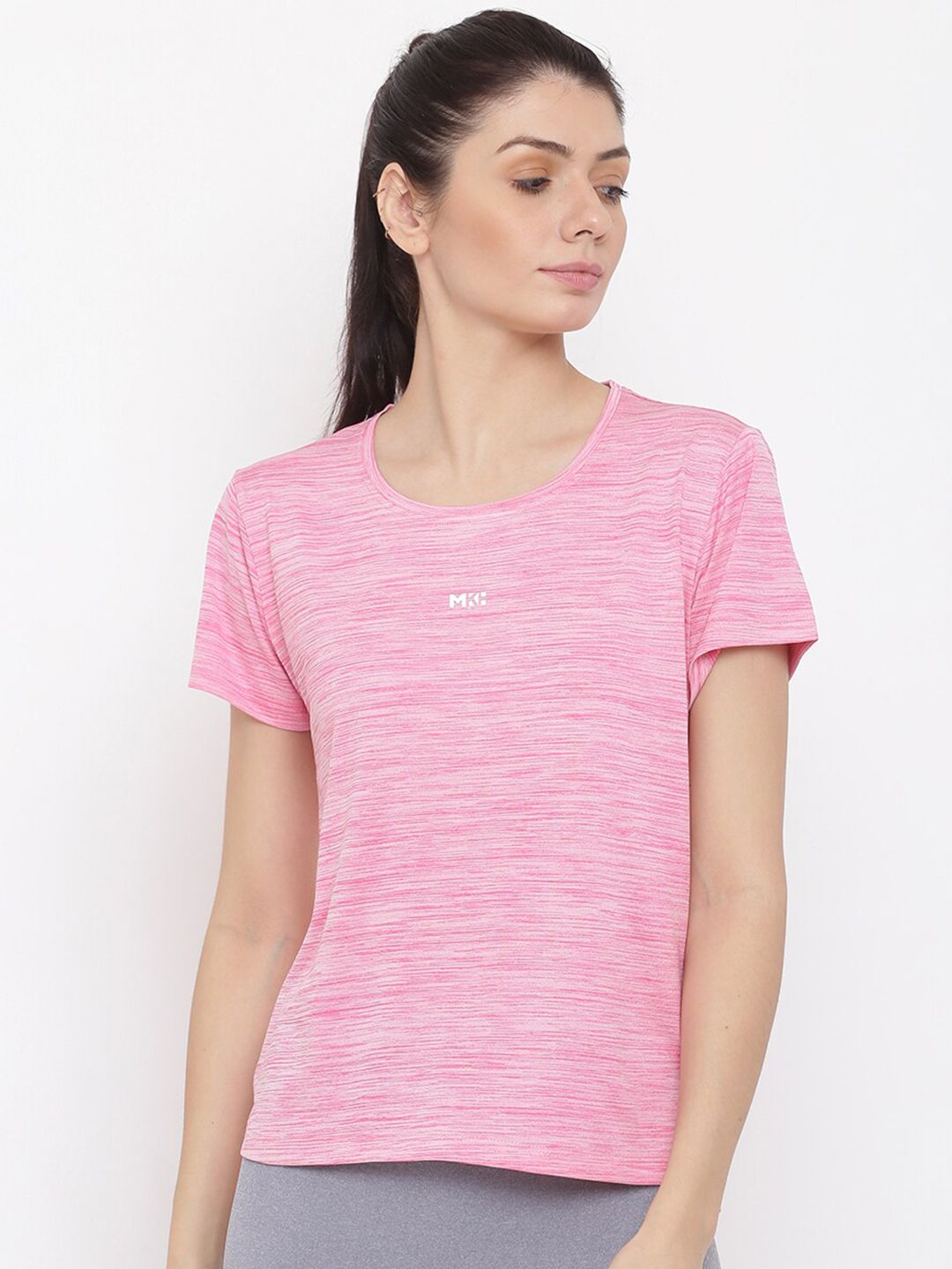 MKH Women Pink Dri-FIT T-shirt Price in India