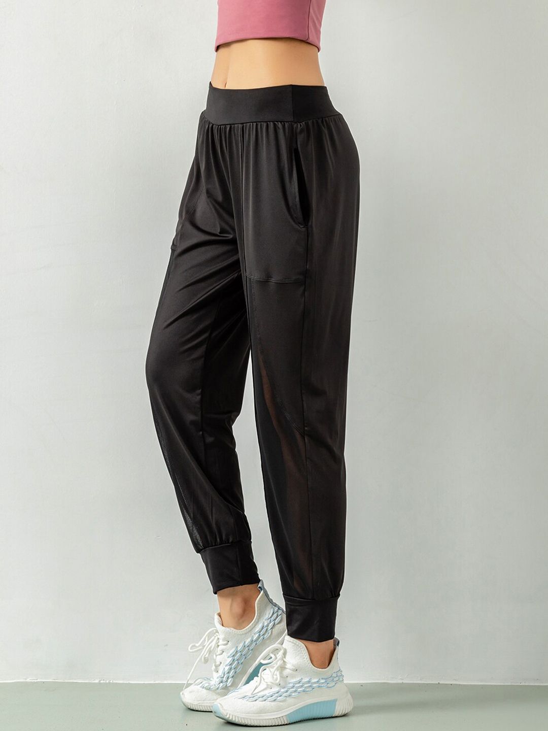 JC Collection Women Black Solid Relaxed-Fit Joggers Price in India