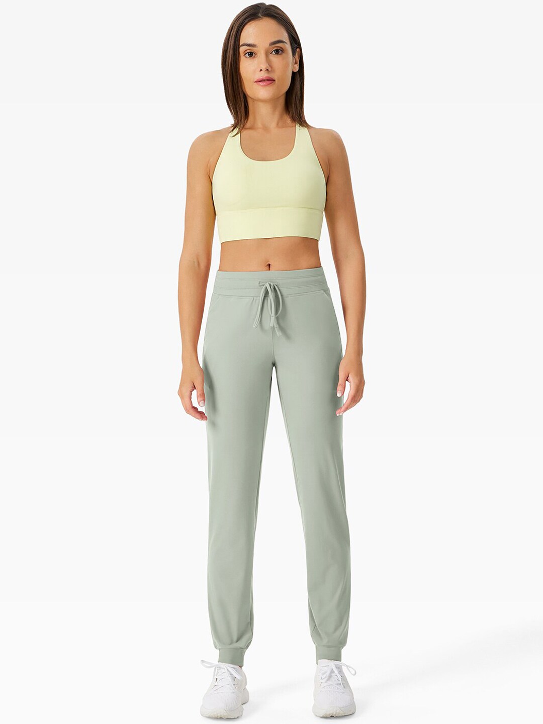 JC Collection Women Green Solid Relaxed Fit Jogger Dry Fit Drawstring Track Pant Price in India