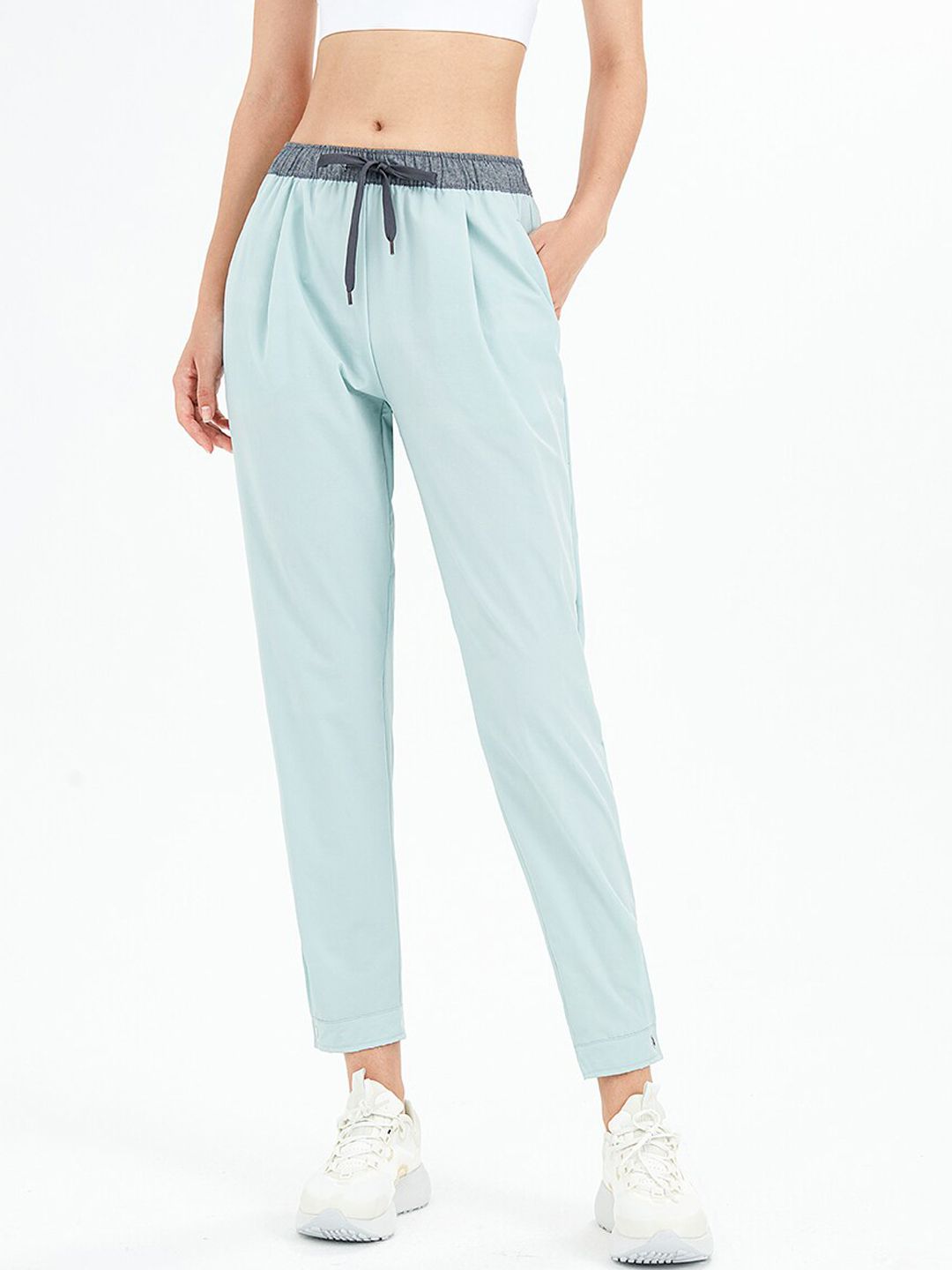 JC Collection Women Green Solid Relaxed-Fit Track Pants Price in India