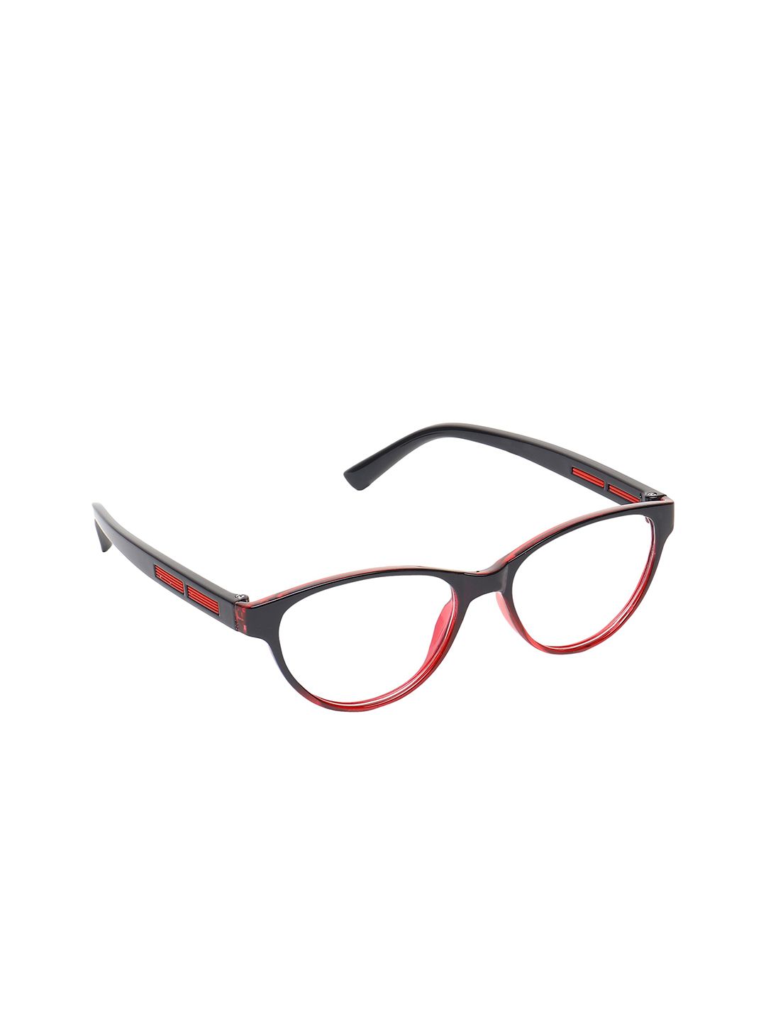 CRIBA Unisex Clear Lens & Red Cateye Sunglasses with UV Protected Lens