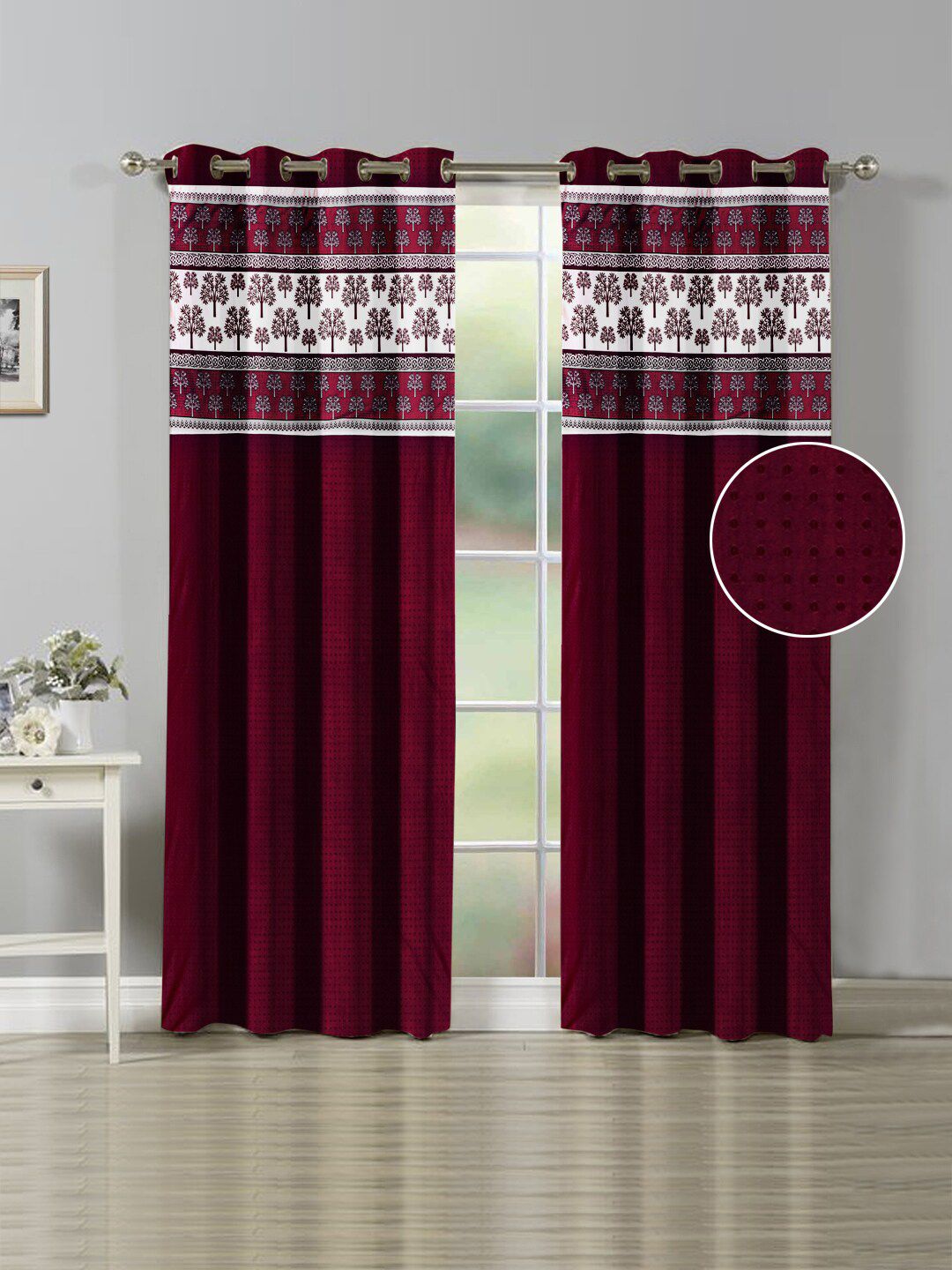 Nendle Set of 2 Room Darkening Door Curtain Price in India
