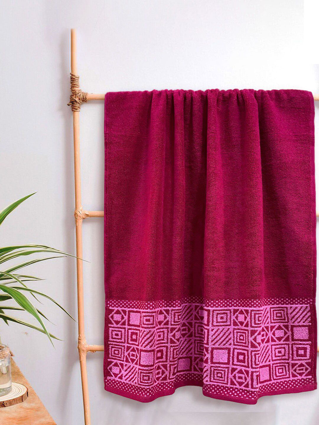 Aura Magenta 380 GSM Bath Towels Price in India