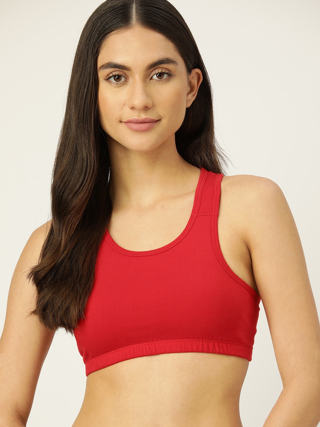 DressBerry Red Solid Sports Bra Price in India