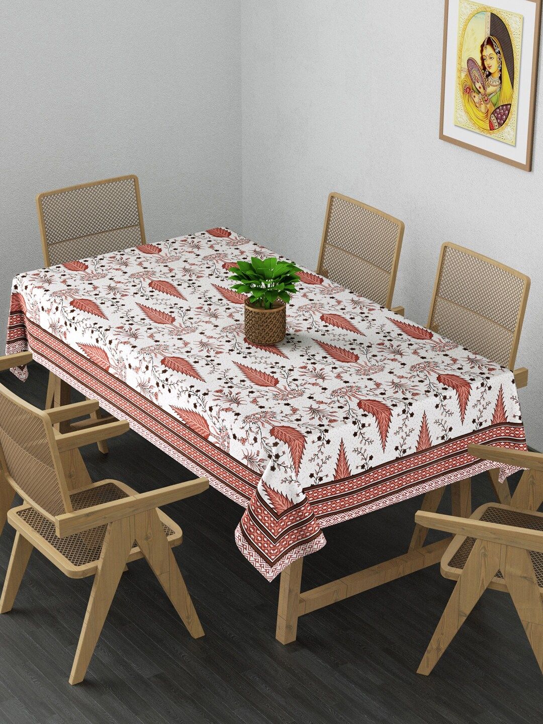 Gulaab Jaipur Pink Printed Cotton Table Cover Price in India
