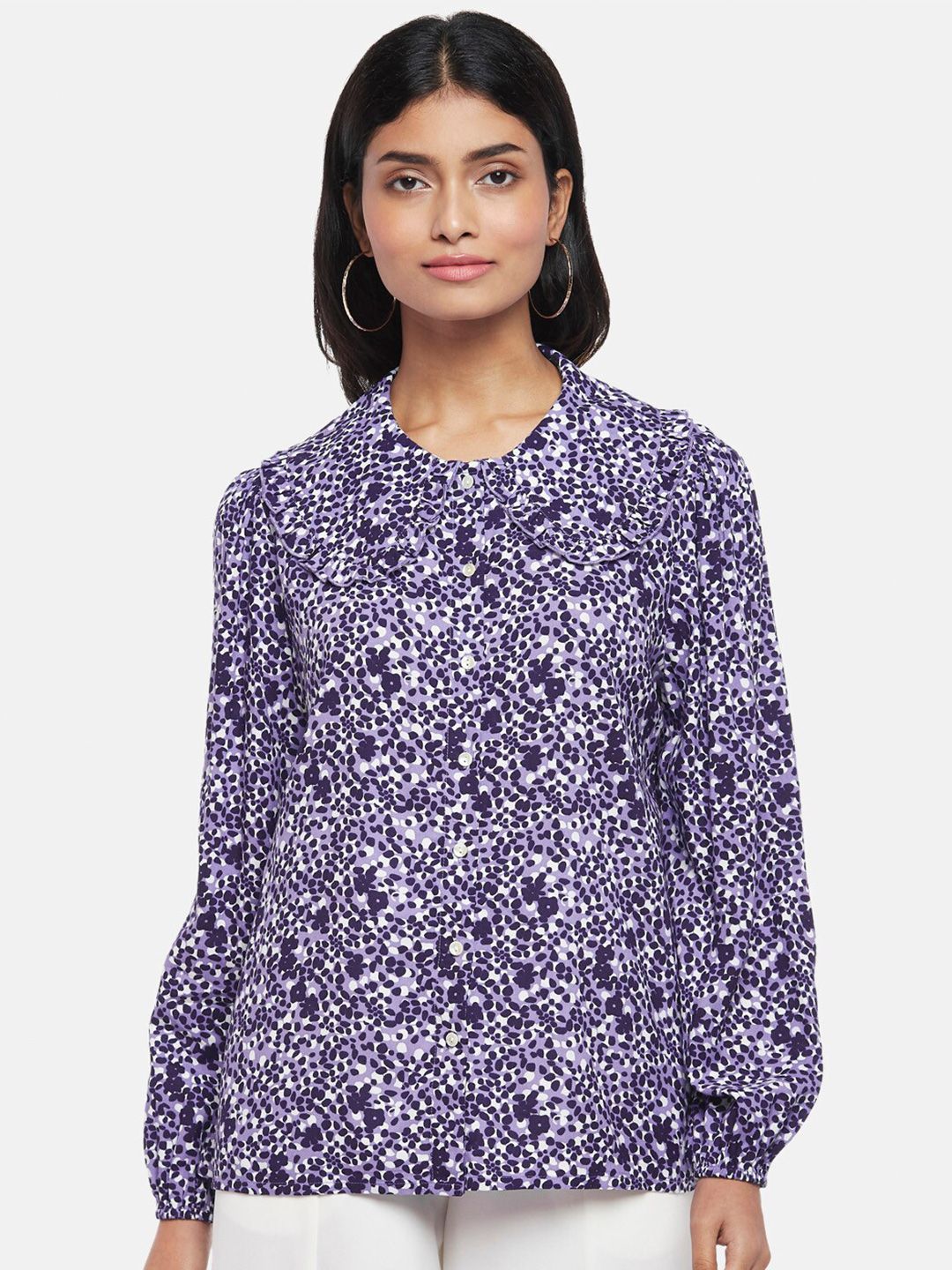 Honey by Pantaloons Women Purple Floral Print Top Price in India