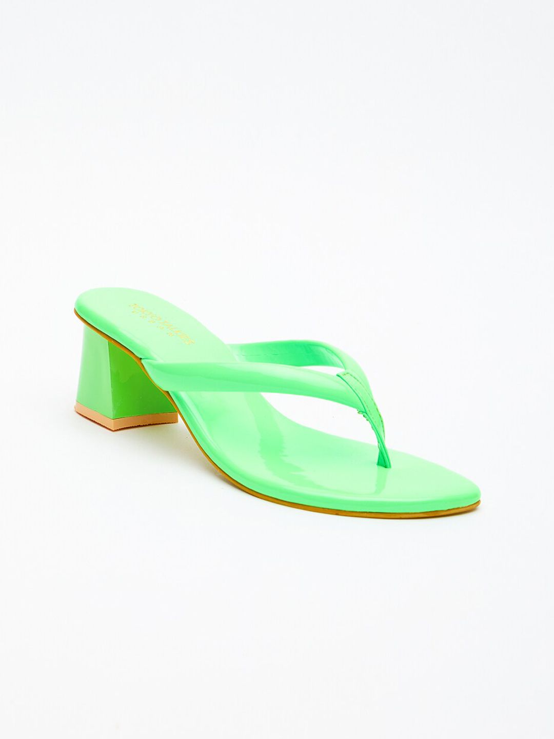 Tokyo Talkies Green Block Open Toe Heels deal from myntra