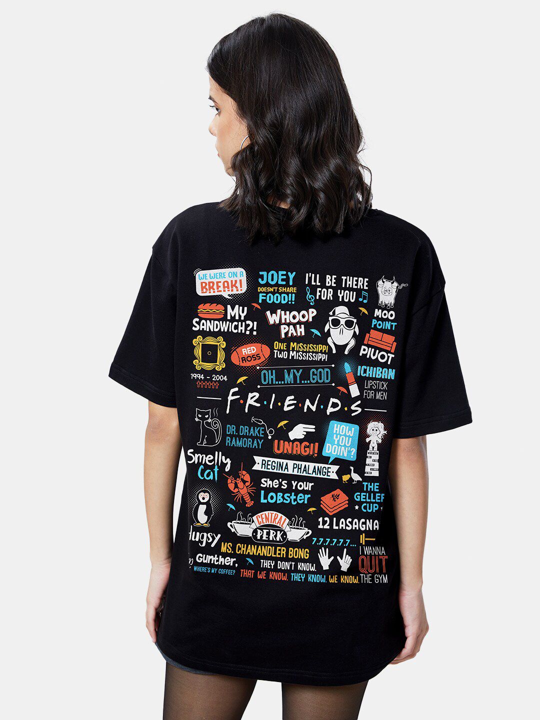 The Souled Store Women Black Typography Loose T-shirt Price in India