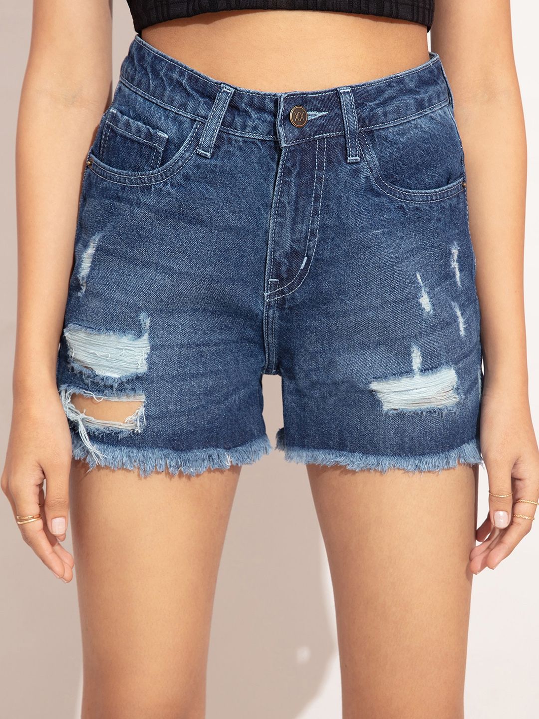 20Dresses Women  Washed Slim Fit Denim Shorts Price in India