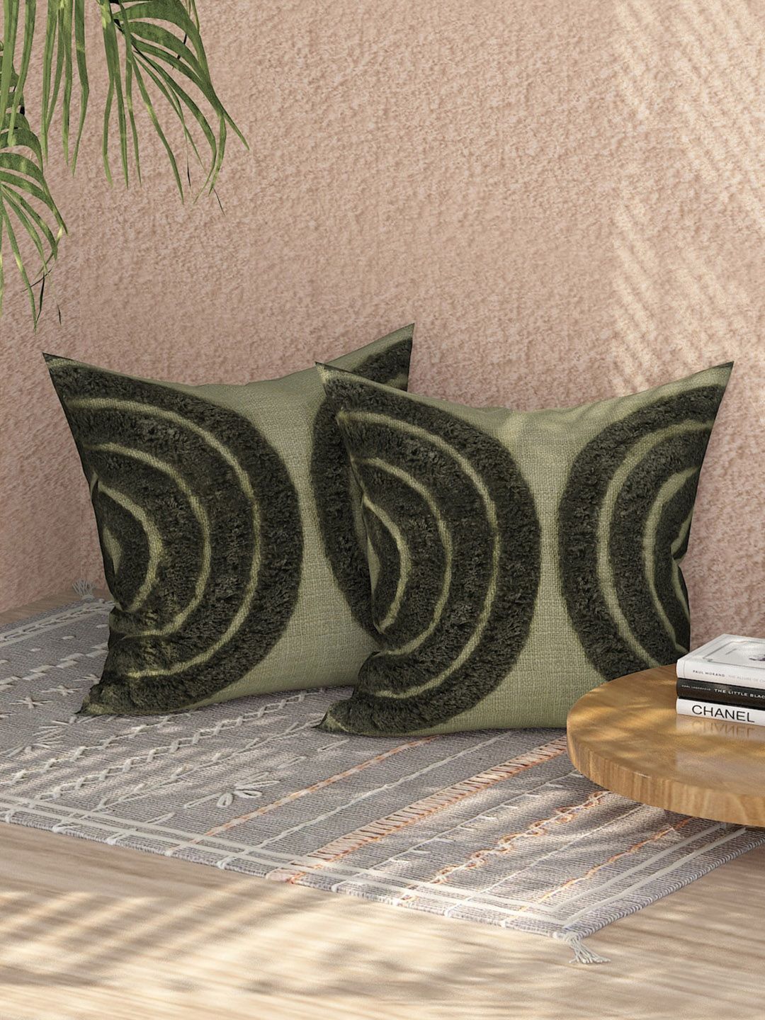 Sangria Set of 2 Embellished Square Cushion Covers Price in India