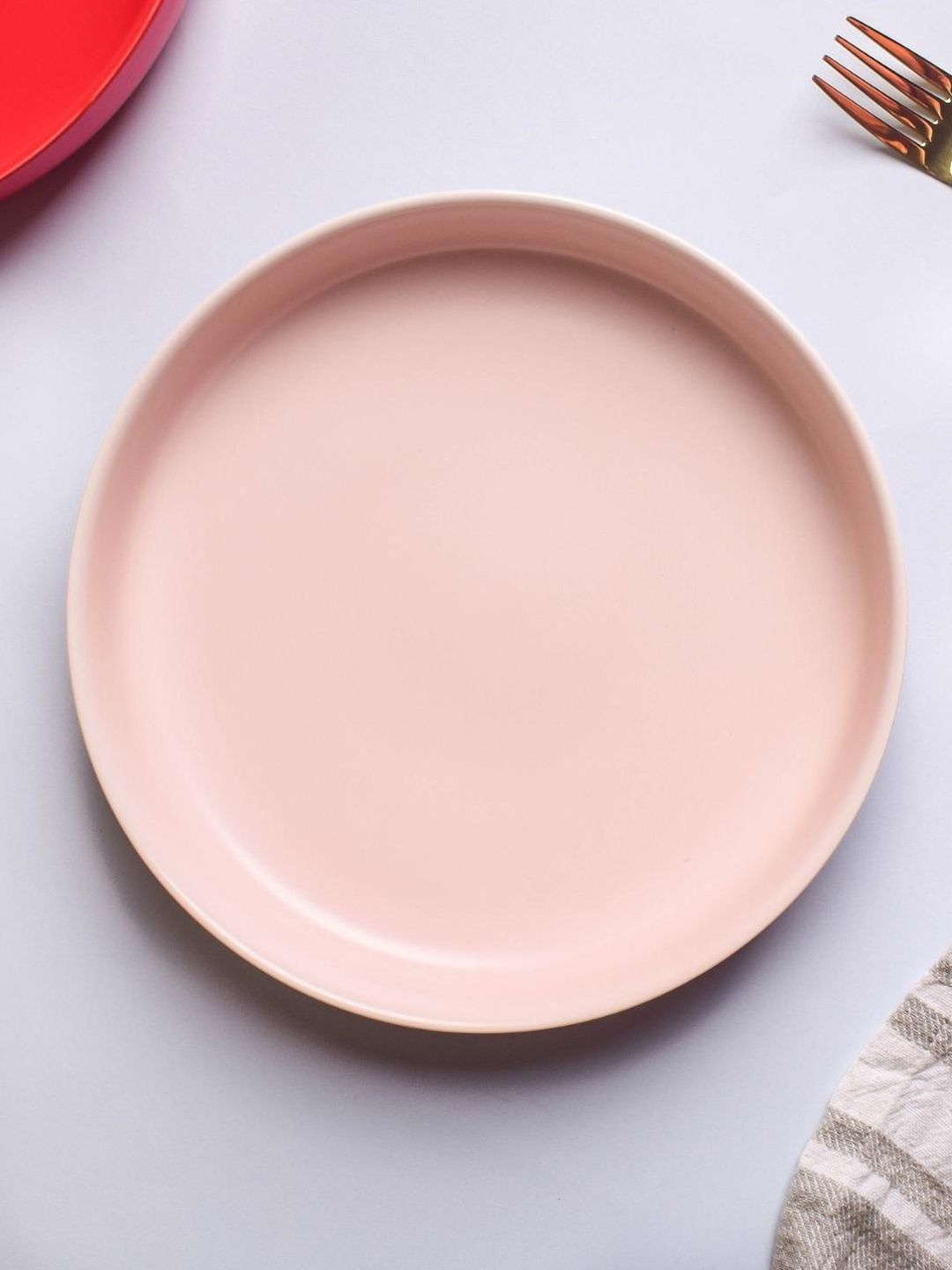 Nestasia Pink & 1 Pieces Ceramic Matte Plates Price in India