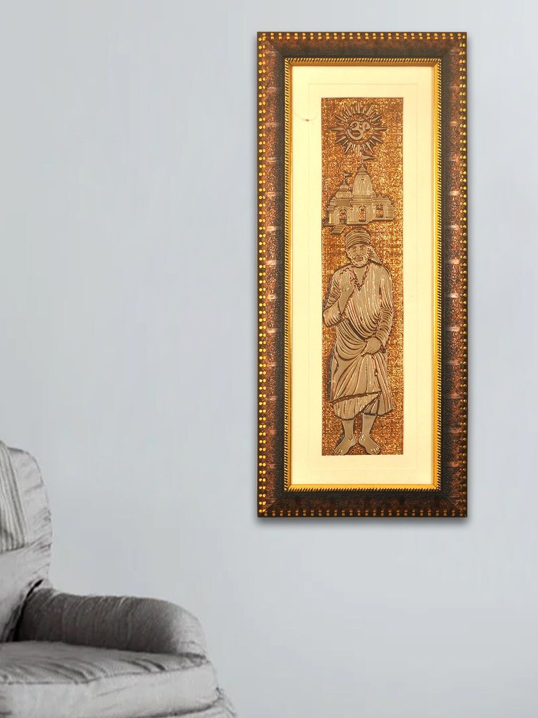 SHREE KALA HOME DECOR Brown Sai Baba Foil Embossed Painting Price in India