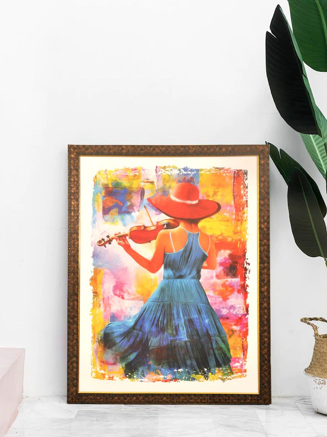 SHREE KALA HOME DECOR Multicolored Riveting Violinist Fiddler Big Oil Painting Price in India