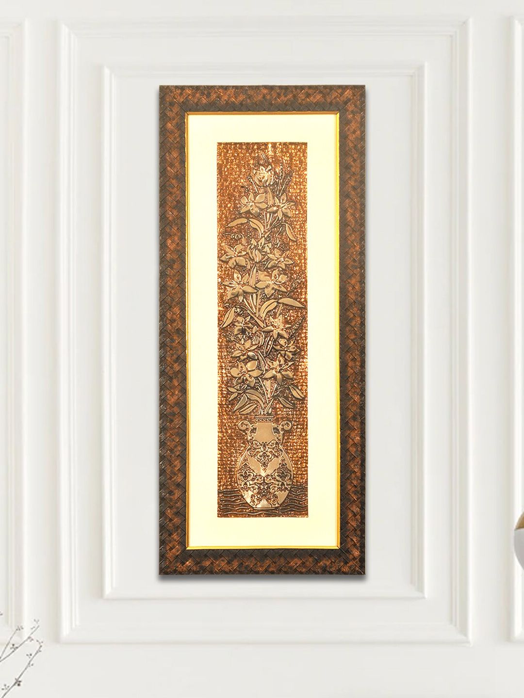 SHREE KALA HOME DECOR Brown & Gold-Toned Egyptian Art Embossed Painting Price in India