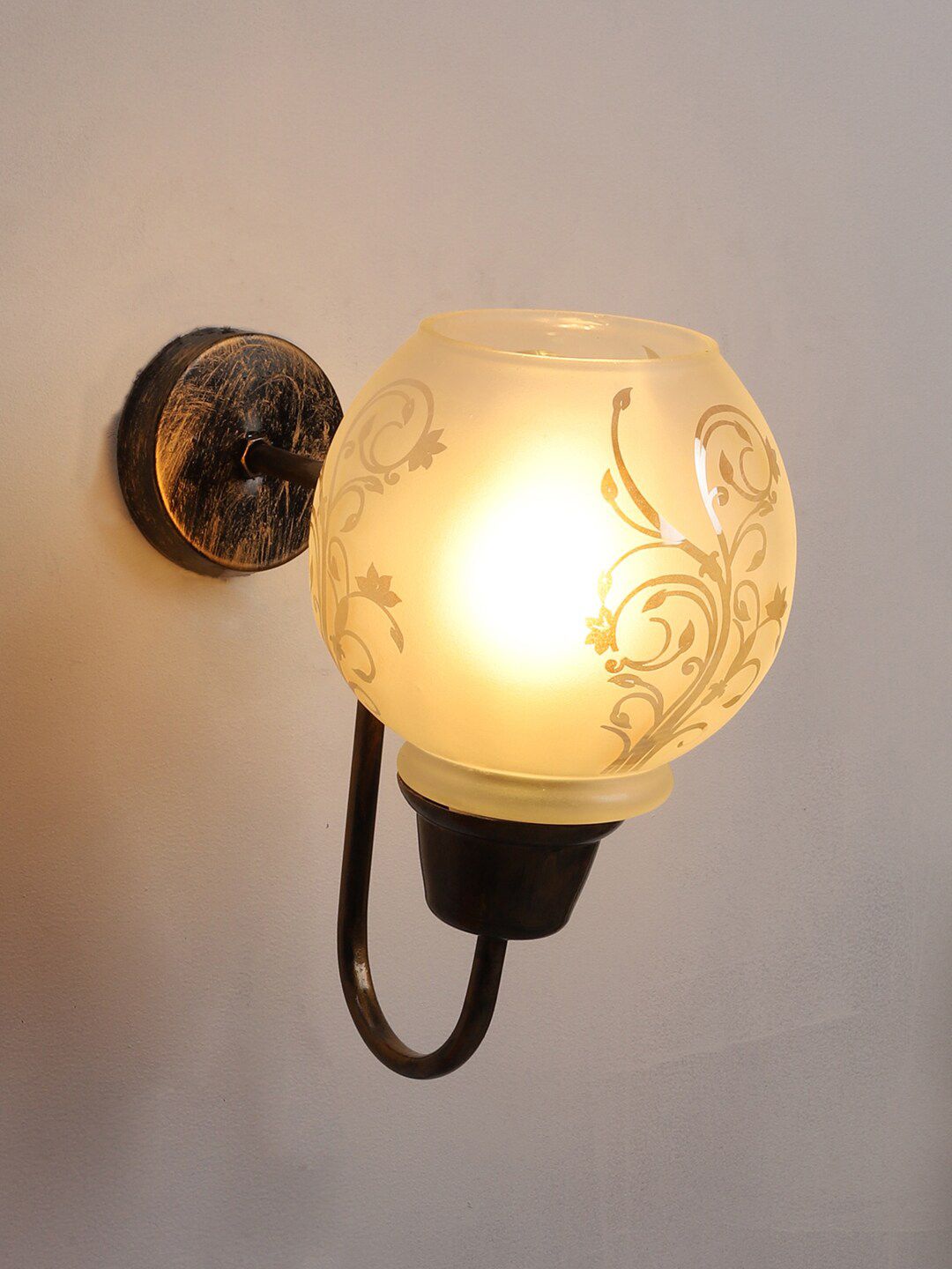 Foziq Gold-Toned Textured Wall Lamp Price in India