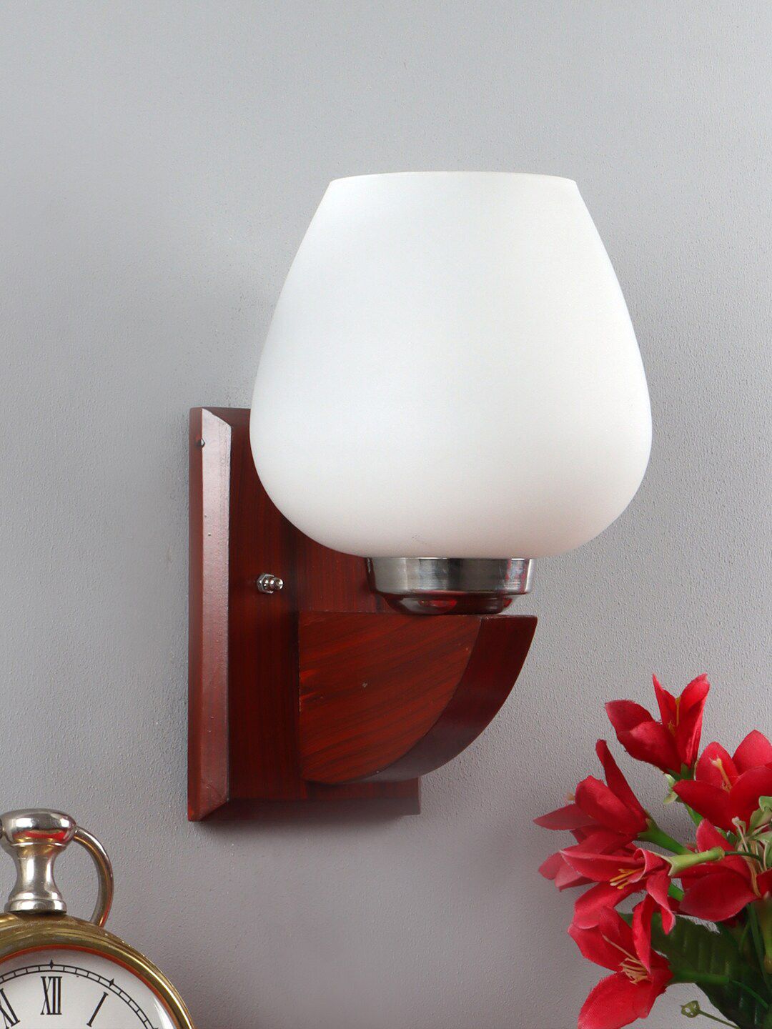 Foziq Brown Solid Cylindrical Wall Lamp Price in India