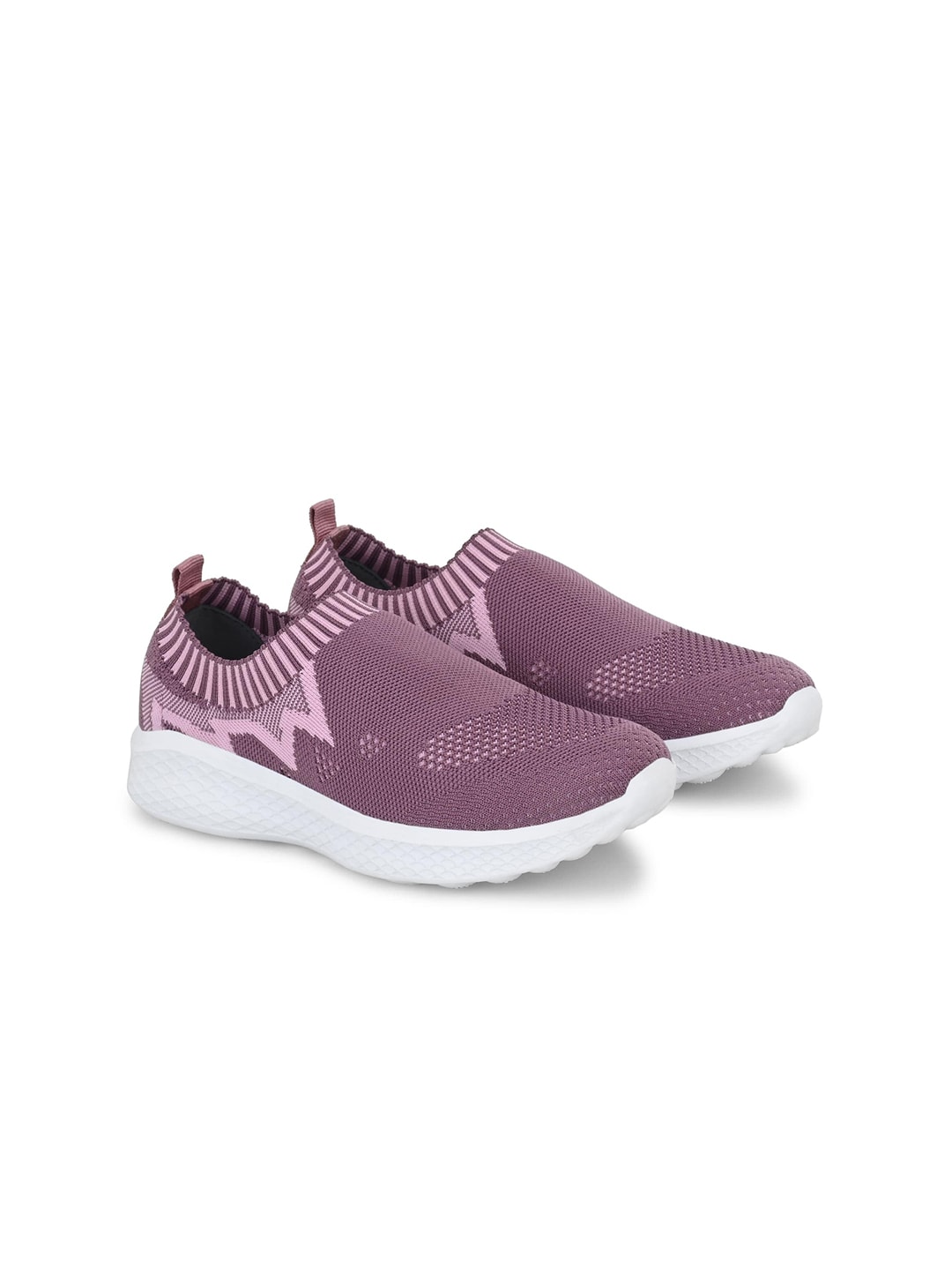 Roadster Women Pink & White Woven Design Slip-On Sneakers Price in India