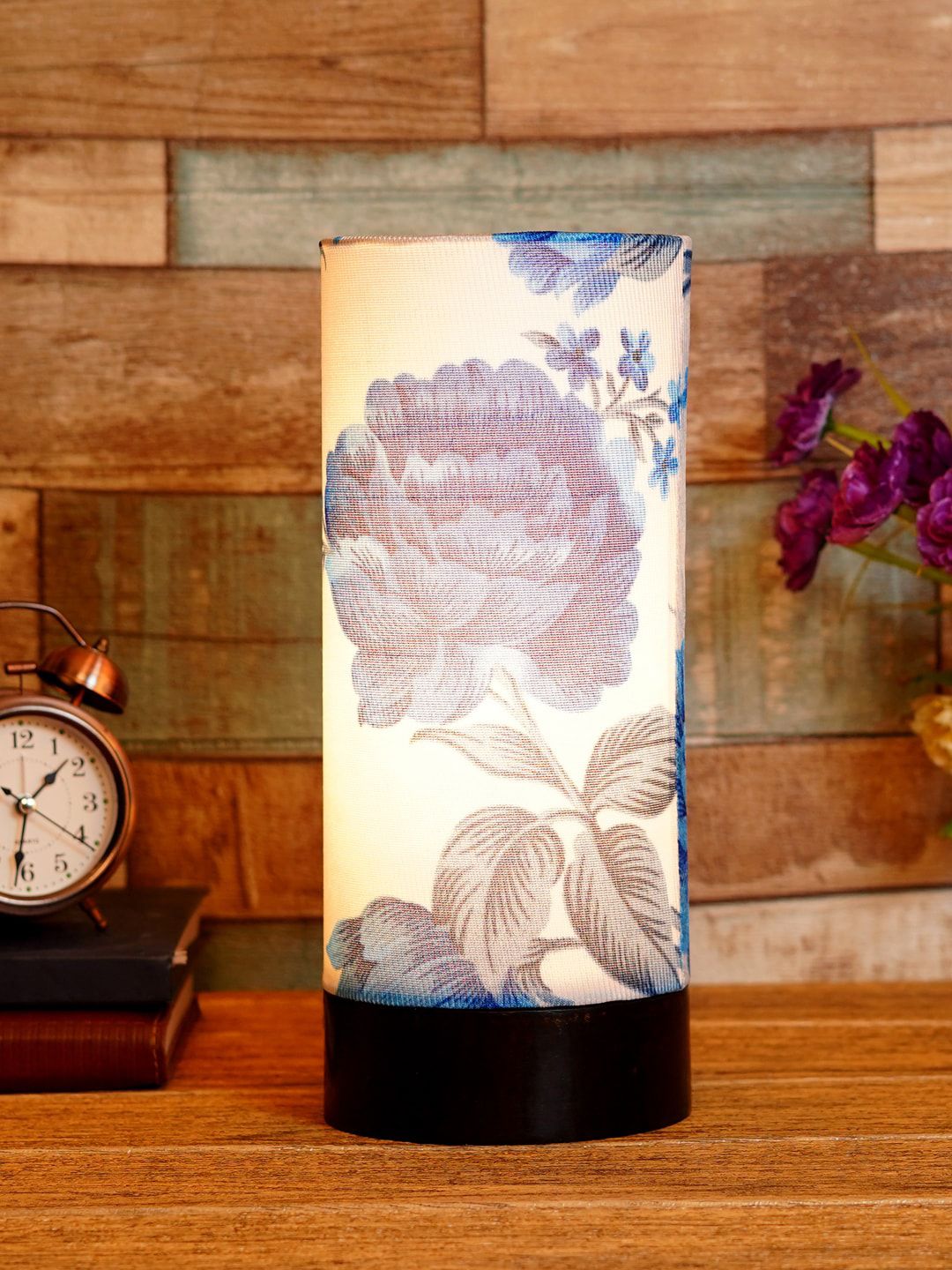 Foziq Brown Printed Table Lamp Price in India