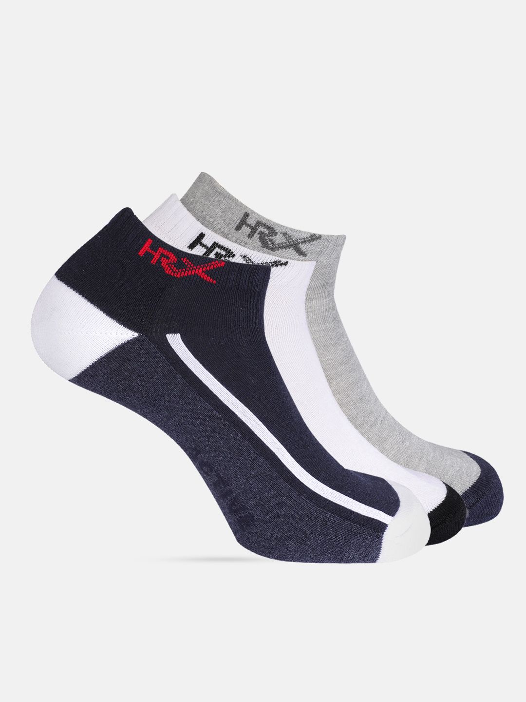 HRX by Hrithik Roshan Men Pack of 3 Patterened Ankle Length Socks