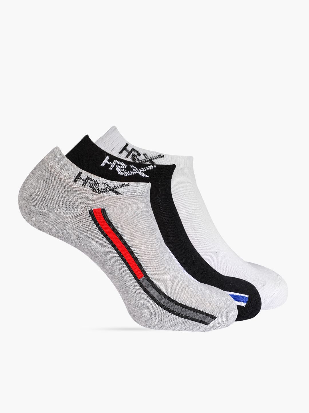 HRX by Hrithik Roshan Men Pack of 3 Striped Ankle Length Socks